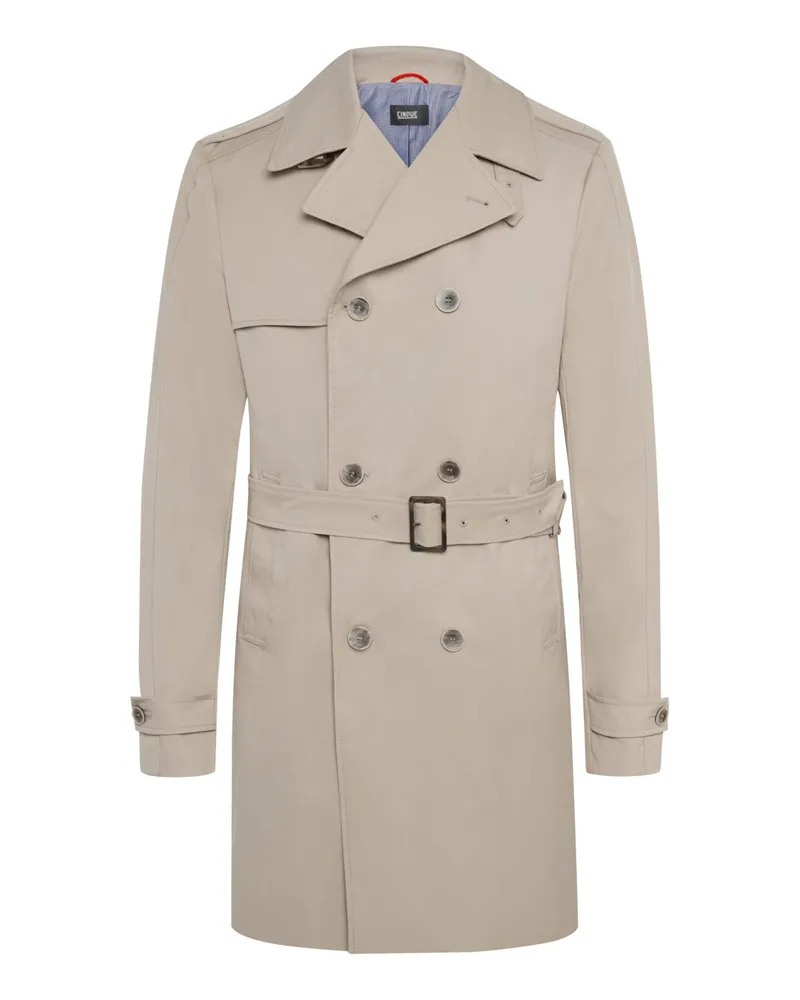 cinque Zweireihiger Trenchcoat Ciaberdeen mit Gürtel in Beige