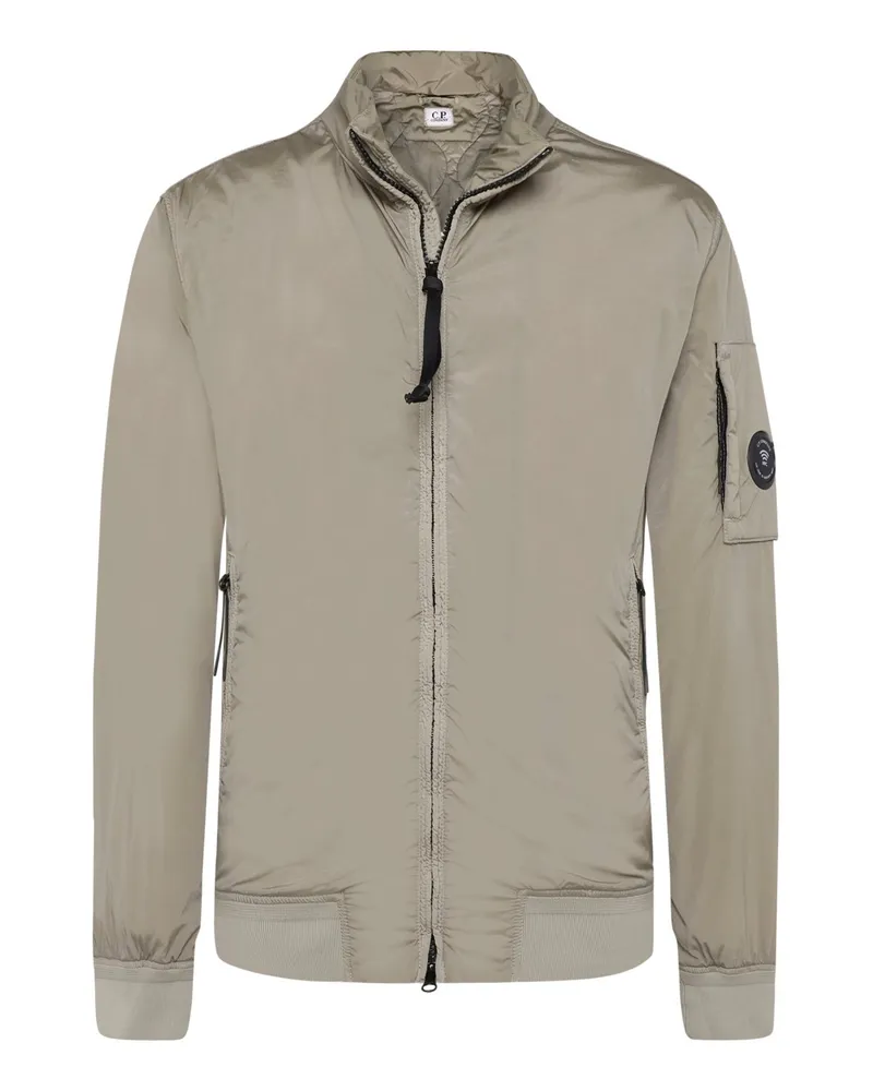 C.P. Company Wattierte Nycra-R Bomberjacke mit Ärmeltasche und Zip in Grau