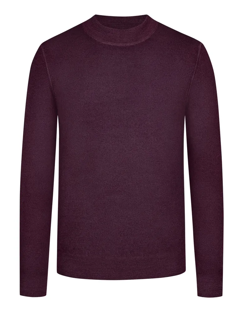 Gran Sasso Pullover aus Schurwolle mit Stehkragen in Bordeaux