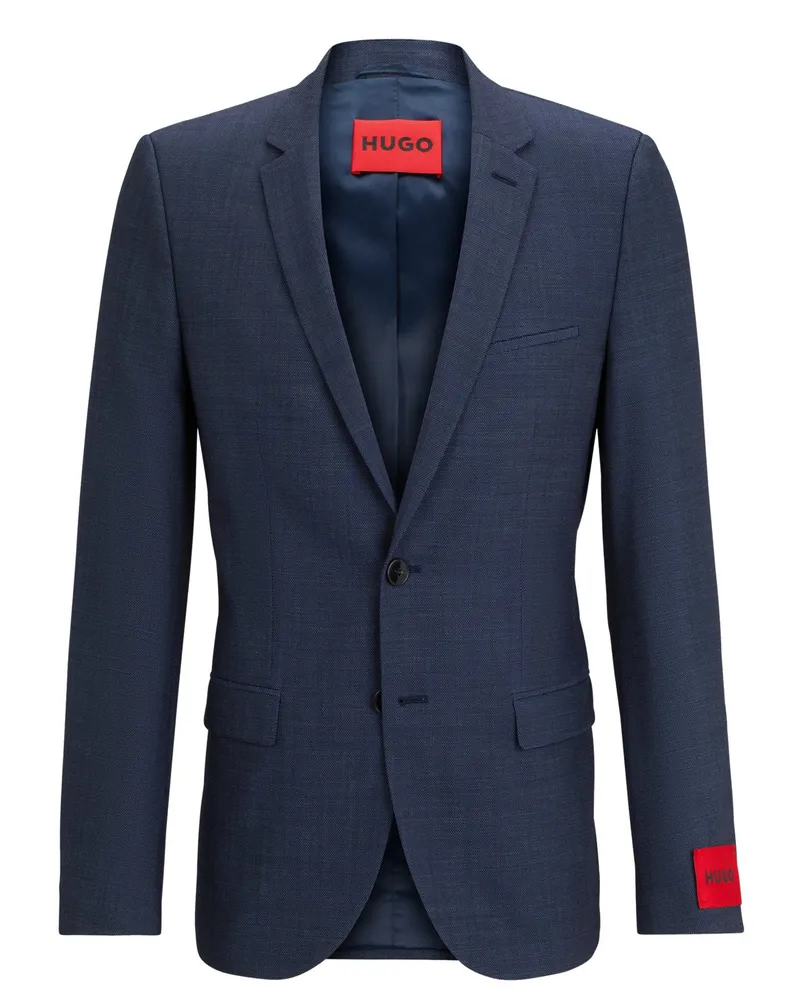 HUGO BOSS Anzugsakko mit feiner Struktur und 4-Way-Stretch in Marine