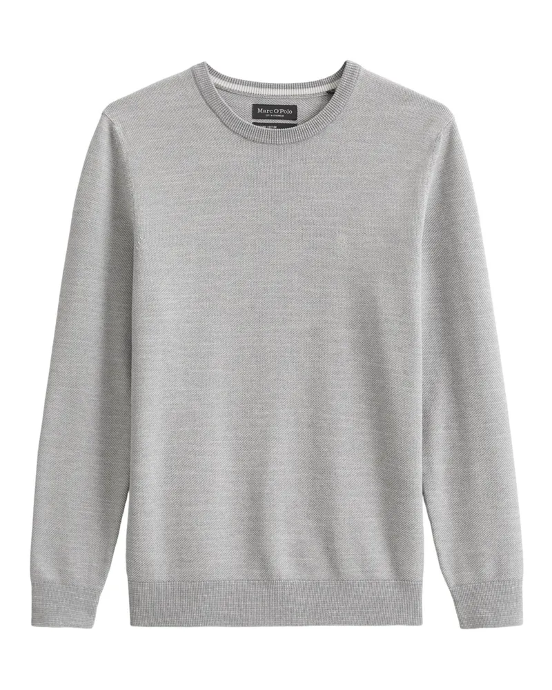 Marc O'Polo Leichter Pullover aus Baumwolle mit Perlstrickstruktur in Hellgrau