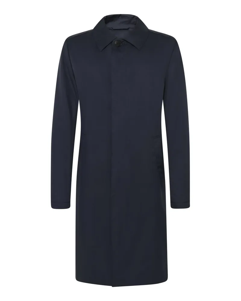 Tom Rusborg Leichter Mantel mit verdeckter Druckknopfleiste in Marine