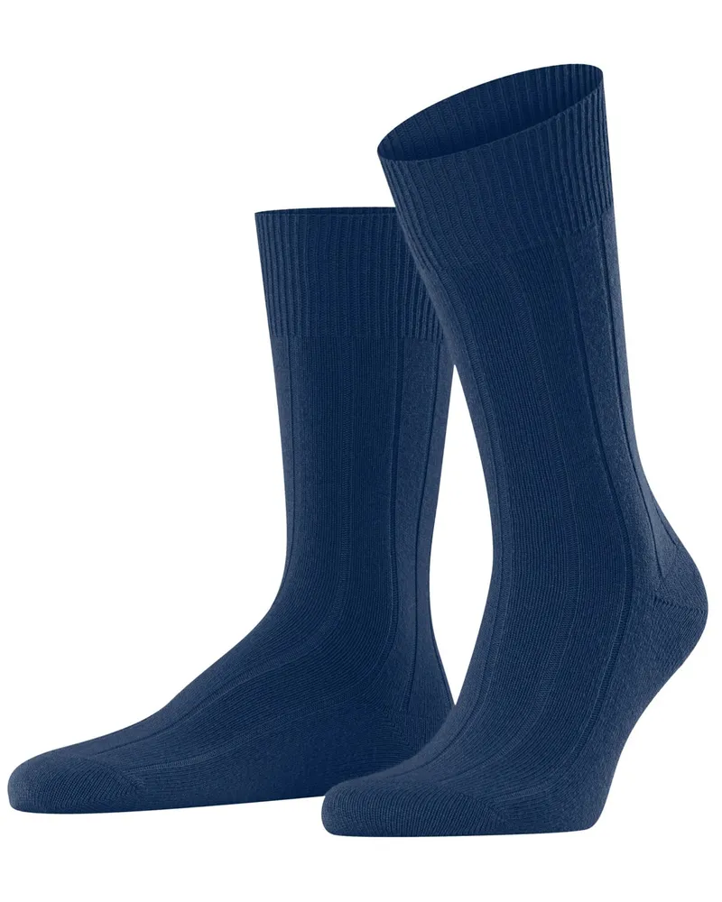 Falke Wadenhohe Socken aus Merino-Kaschmir-Mix im Rippstrick in Königsblau