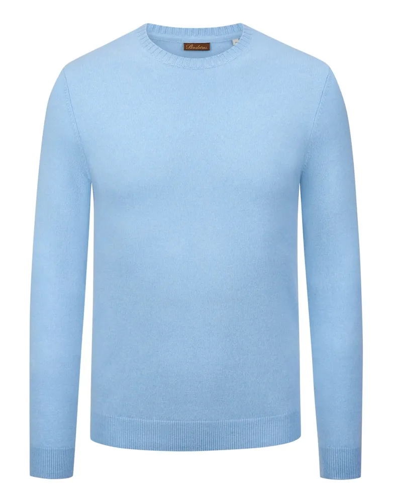 Stenströms Leichter Kaschmirpullover mit O-Neck in Hellblau