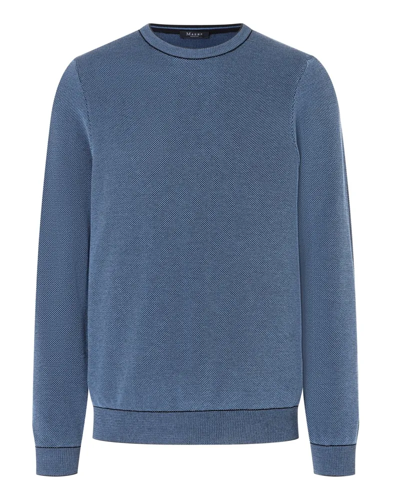 Maerz Rundhalspullover aus Baumwolle mit Reiskornstrutkur in Marine