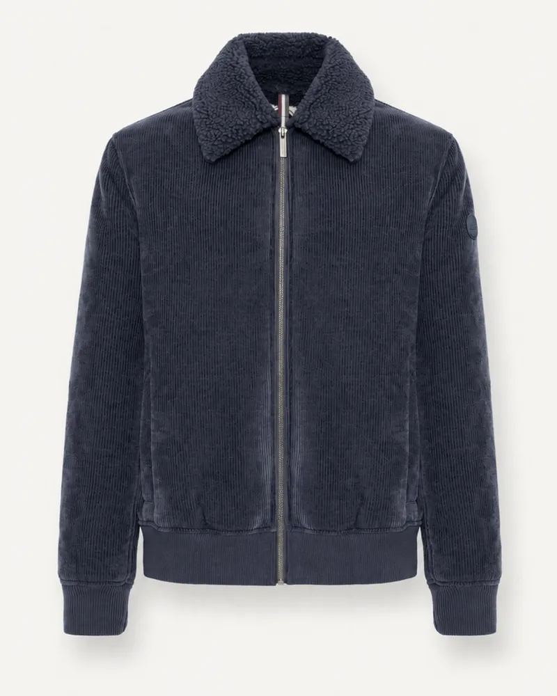 Colmar Cordjacke mit Teddyfutter und Umlegekragen in Marine