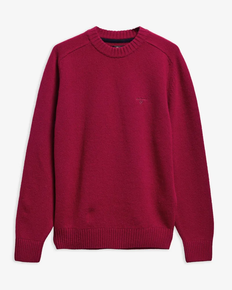 Barbour Pullover Newtown mit halsnahem O-Neck und Raglan-Ärmeln in Rot