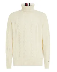 Tommy Hilfiger Rollkragenpullover mit Zopfmuster Offwhite