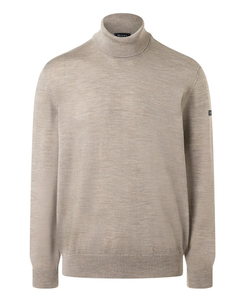 Maerz Leichter Rollkragenpullover aus Superwash-Merinowolle in Beige