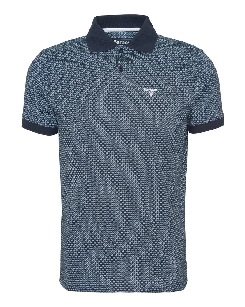 Barbour Softes Poloshirt mit Shell-Print und Logo-Stickerei in Marine