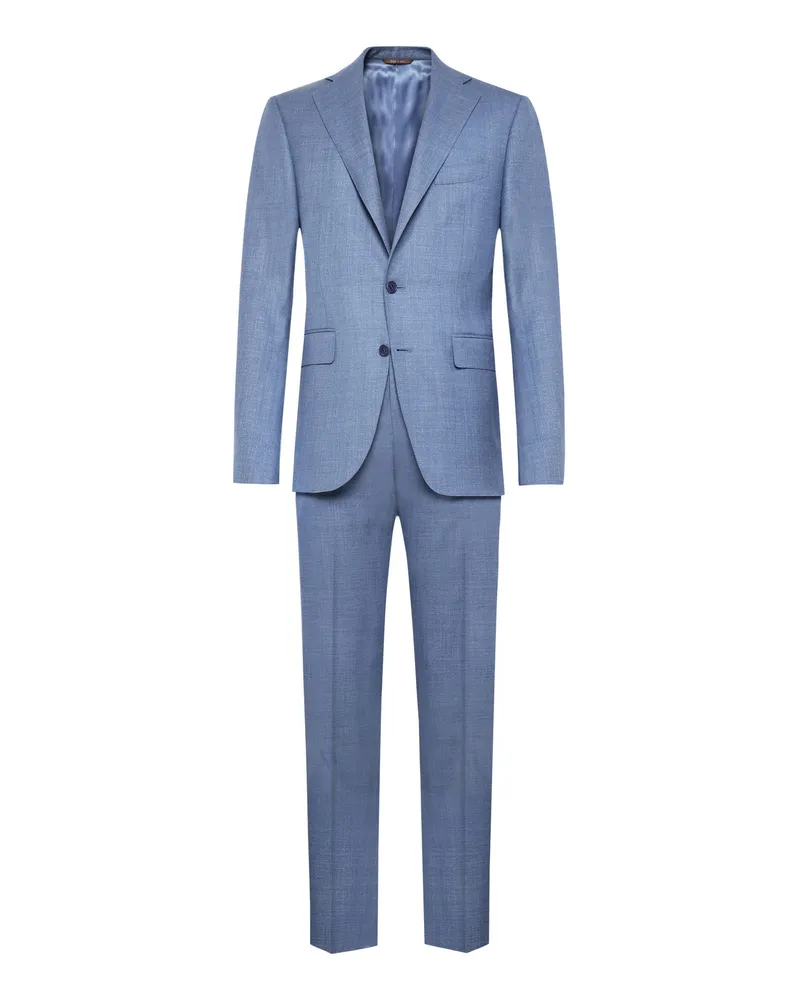 Canali Anzug mit einreihigem Sakko in feiner Woll-Qualität in Blau