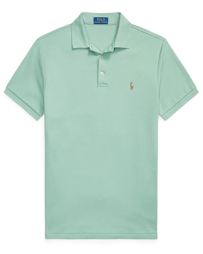 Ralph Lauren Softes Jersey-Poloshirt mit Pony-Stickerei, Custom Slim Fit in Mint