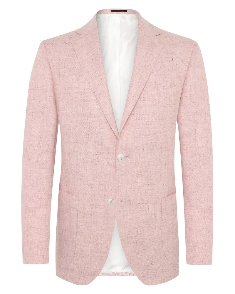 Dressler Einreiher-Sakko aus einem Leinen-Schurwolle-Mix in Rosenrot