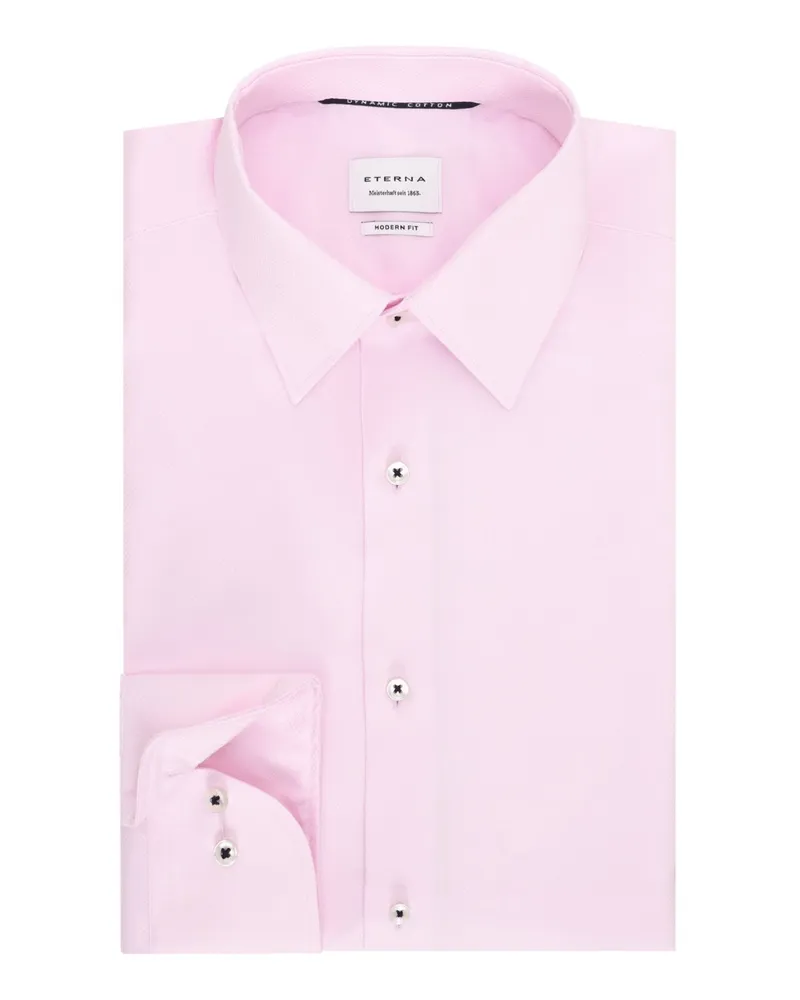 Eterna Bügelfreies Hemd aus Baumwolle mit Kentkragen, Modern Fit in Rosenrot