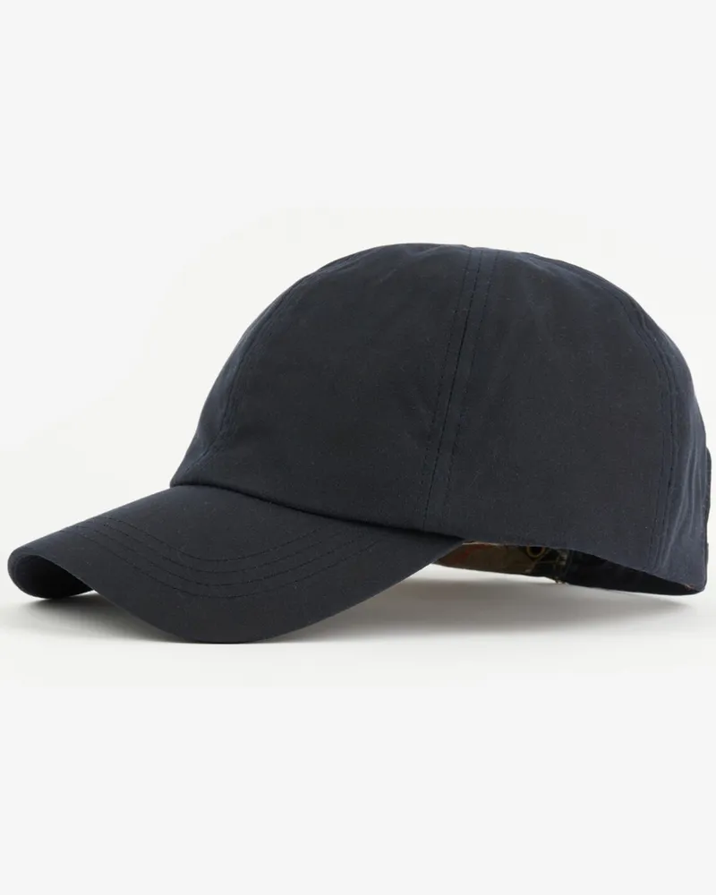 Barbour Unifarbene Cap aus gewachster Baumwolle mit kleiner Label-Stickerei in Marine