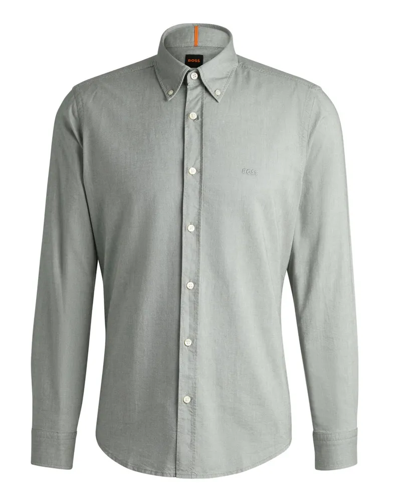 HUGO BOSS Oxfordhemd aus Baumwolle, Regular Fit in Hellgrün
