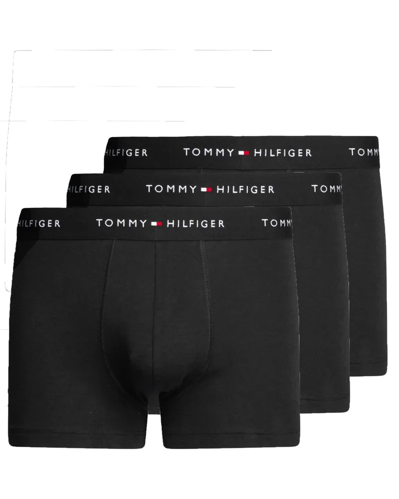 Tommy Hilfiger 3er Pack Boxer-Trunks mit Label-Bund in Schwarz