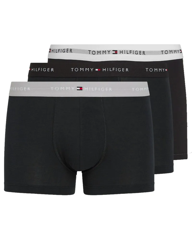 Tommy Hilfiger 3er Pack Boxer-Trunks mit Label-Bund in Schwarz