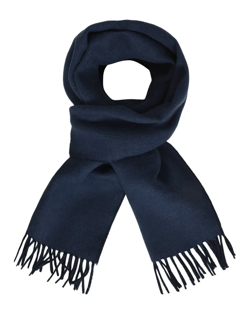 DANTE Fransen-Schal aus Kaschmir in Doubleface-Optik in Marine