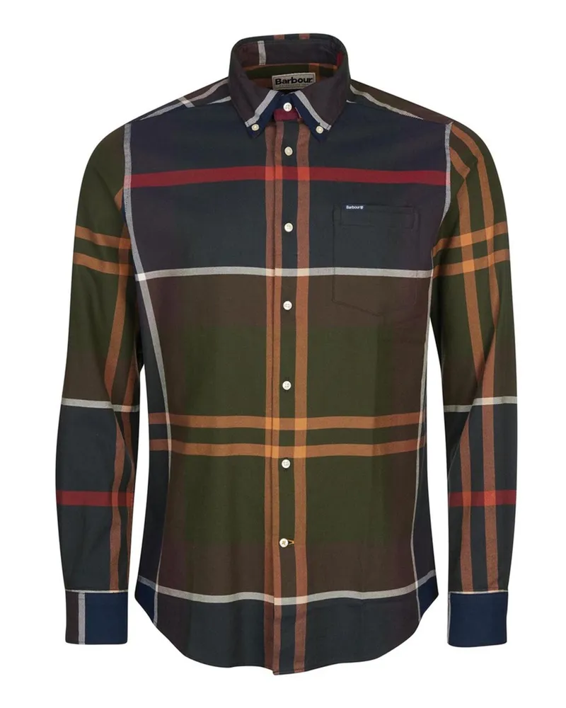 Barbour Oxfordhemd mit Check-Muster, Tailored Fit in Grün
