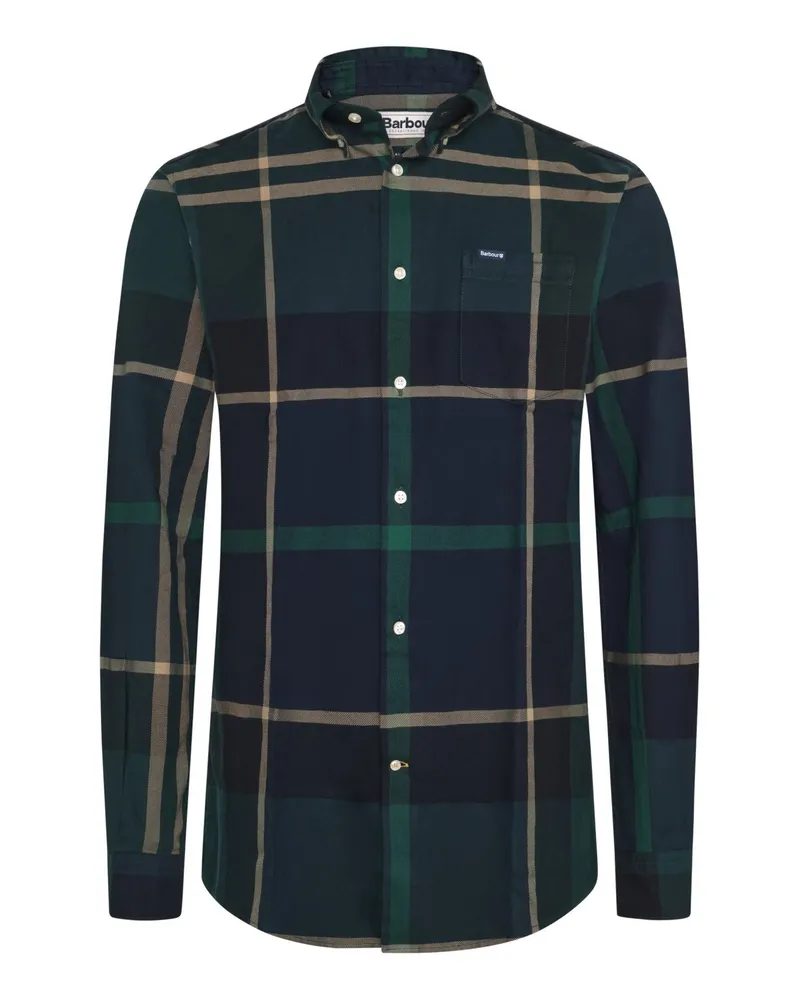 Barbour Oxfordhemd mit Check-Muster, Tailored Fit in Grün