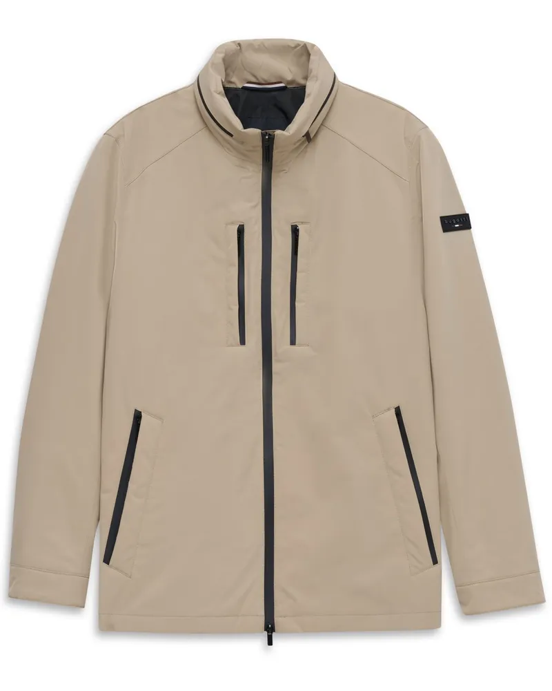 Bugatti Leichte Rainseries Funktionsjacke mit verstaubarer Kapuze in Beige