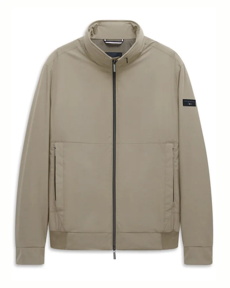 Bugatti Blouson mit Stehkragen und Label-Aufnäher in Beige