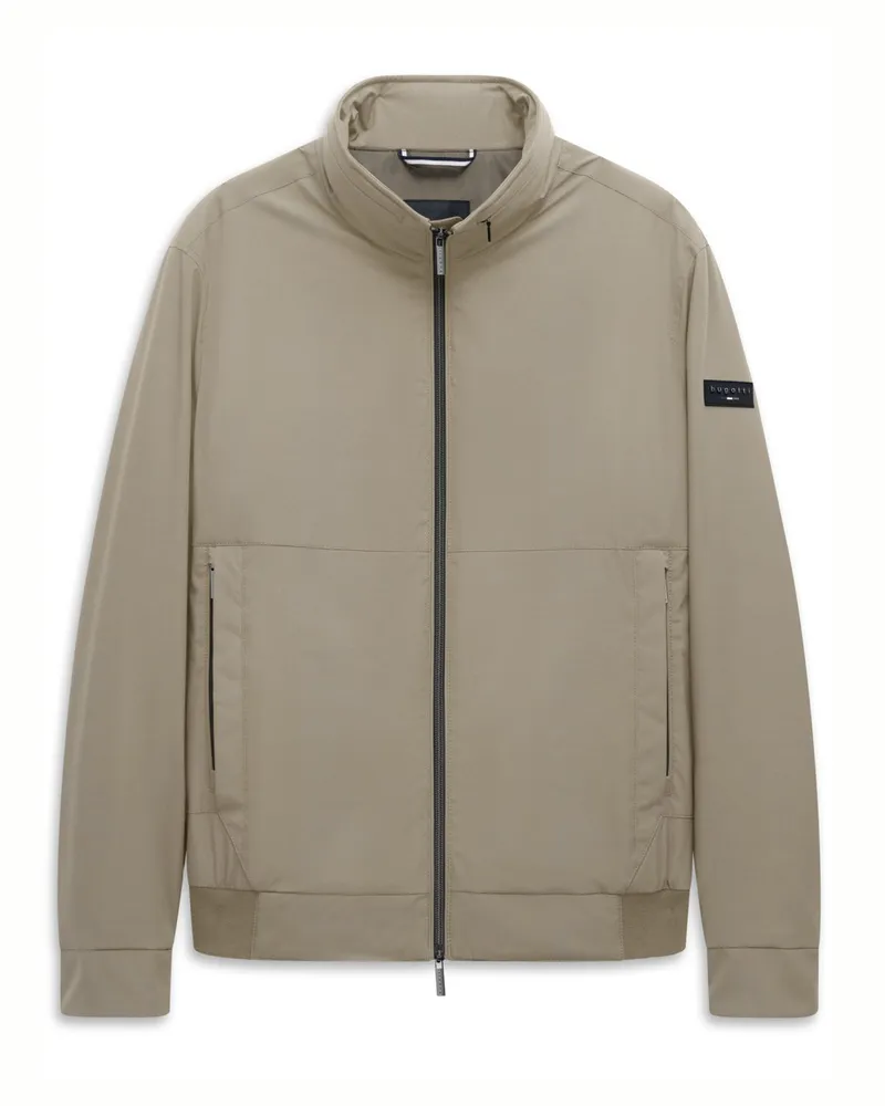Bugatti Blouson mit Stehkragen und Label-Aufnäher in Beige
