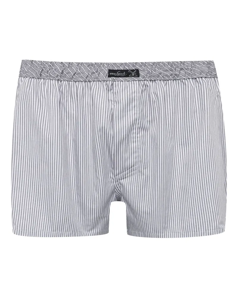 van Laack Boxershorts aus Baumwoll-Jersey mit Fineliner-Streifen in Grau