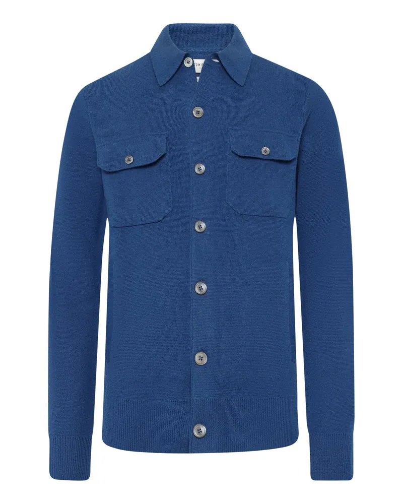 Tom Rusborg Woll-Overshirt aus einem Merino-Kaschmir-Mix in Königsblau