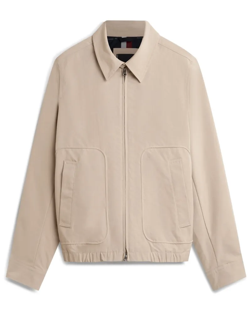 Tommy Hilfiger Stretch-Blouson mit Tartanfutter und Logo-Aufnäher in Beige