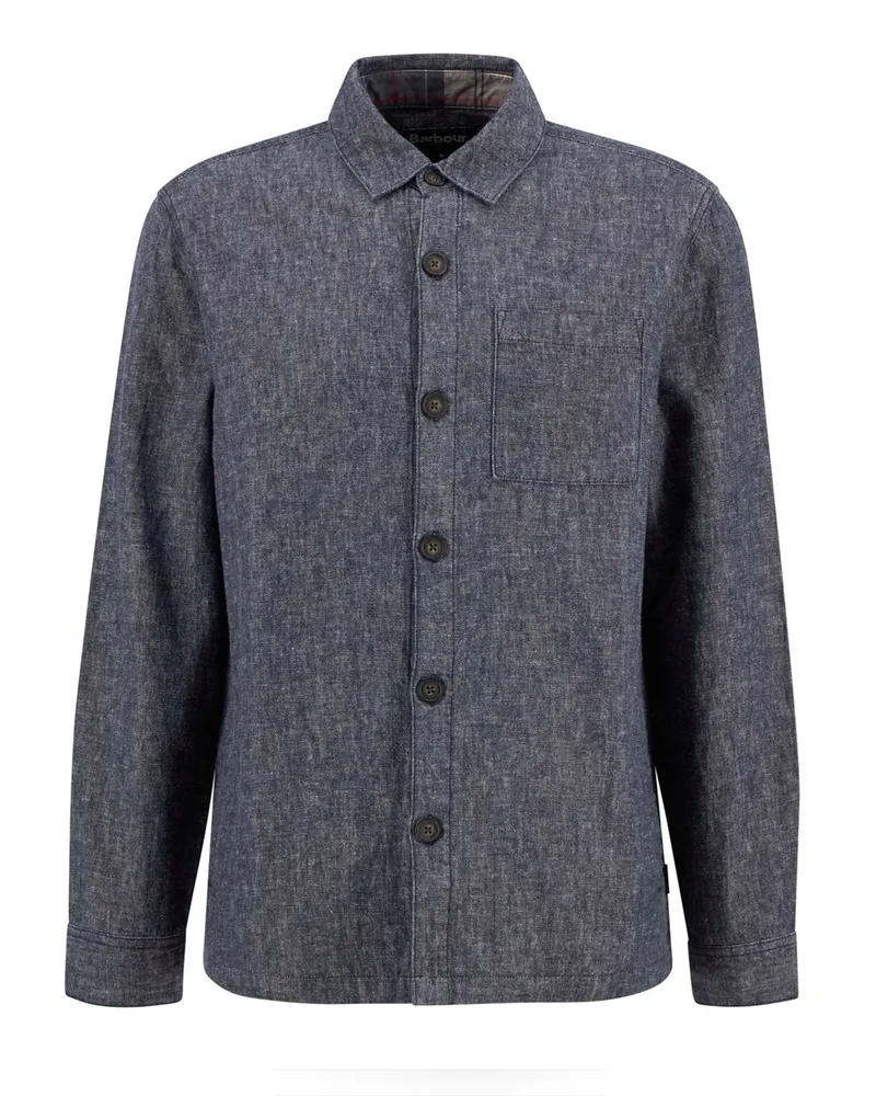 Barbour Overshirt in Twill-Qualität aus einem Leinen-Baumwolle-Mix in Marine