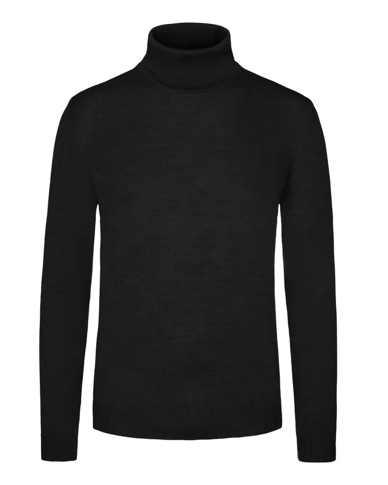 Maerz Rollkragenpullover aus Schurwolle in Schwarz