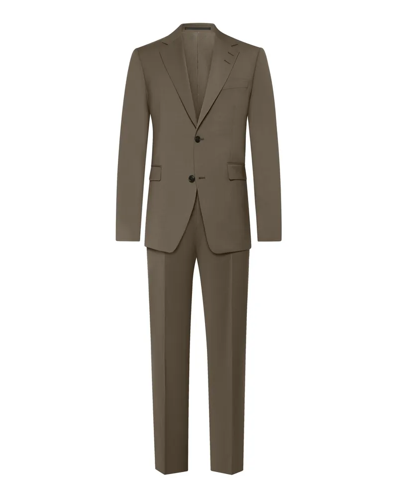 Tiger of Sweden Einreihiger Anzug aus Wollmischung mit Stretch in Khaki