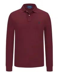 Ralph Lauren Langarm-Poloshirt mit Poloreiter-Stickerei, Custom Slim Fit Bordeaux