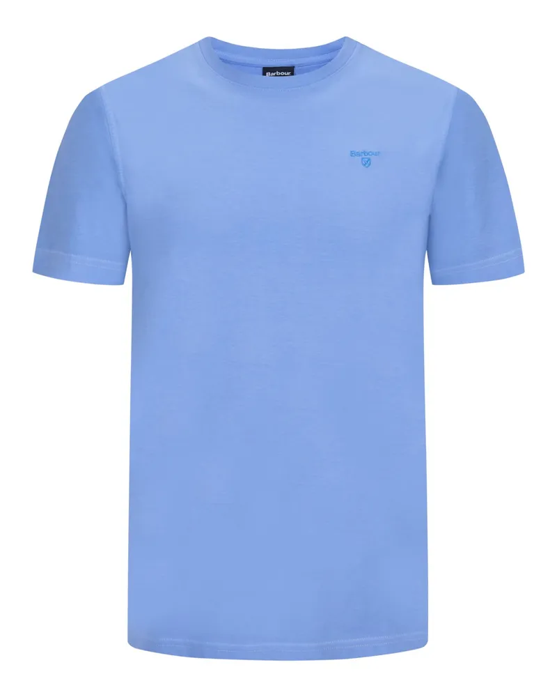 Barbour T-Shirt in melierter Optik, Tailored Fit in Hellblau