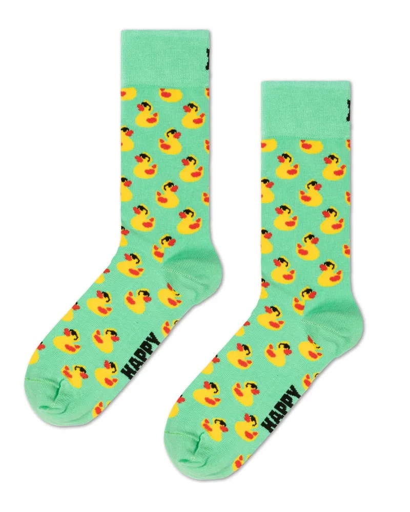 Happy Socks Socken mit Gummienten-Motiven in Grün