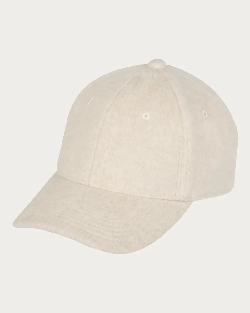 Profuomo Flanell-Cap aus Wolle mit Label-Aufnäher in Beige