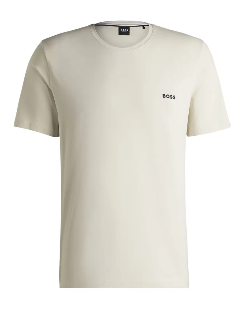 HUGO BOSS Unterhemd aus Baumwolle und Logostickerei in Beige