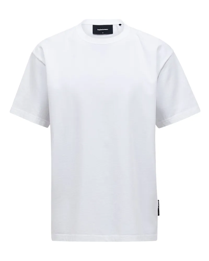 Peak Performance T-Shirt aus Baumwolle mit feiner Struktur in Weiß