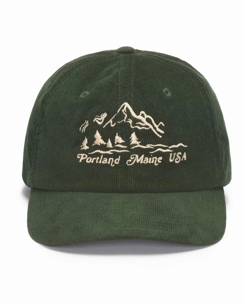Sebago Cap aus softem Baumwollcord mit Stickerei in Oliv