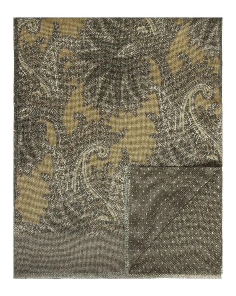 Altea Softer Wollschal mit floralem Print in Doubleface-Optik in Beige