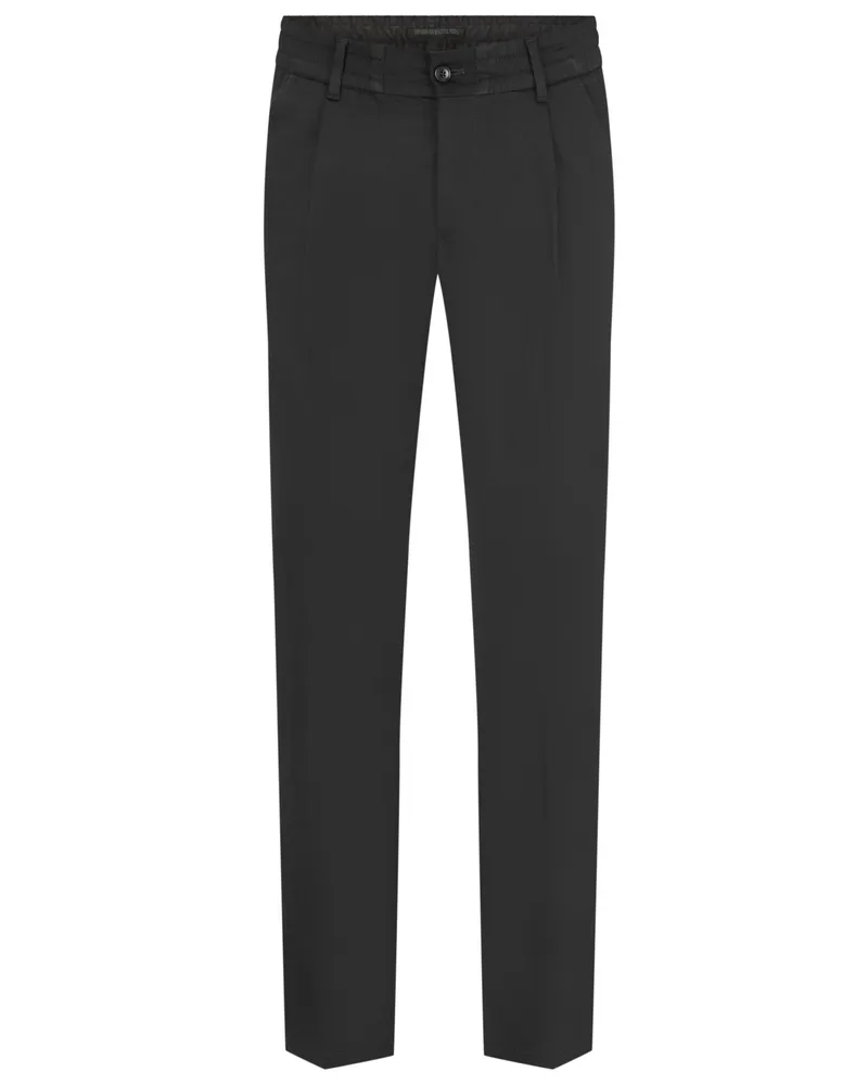 Drykorn Chino mit Bundfalte und Stretchanteil in Schwarz