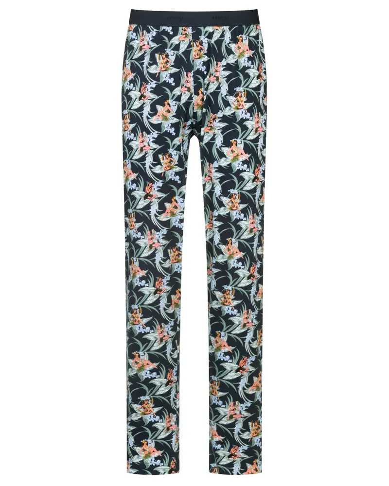 Mey Pyjama-Hose mit Allover-Print und Stretchanteil in Marine