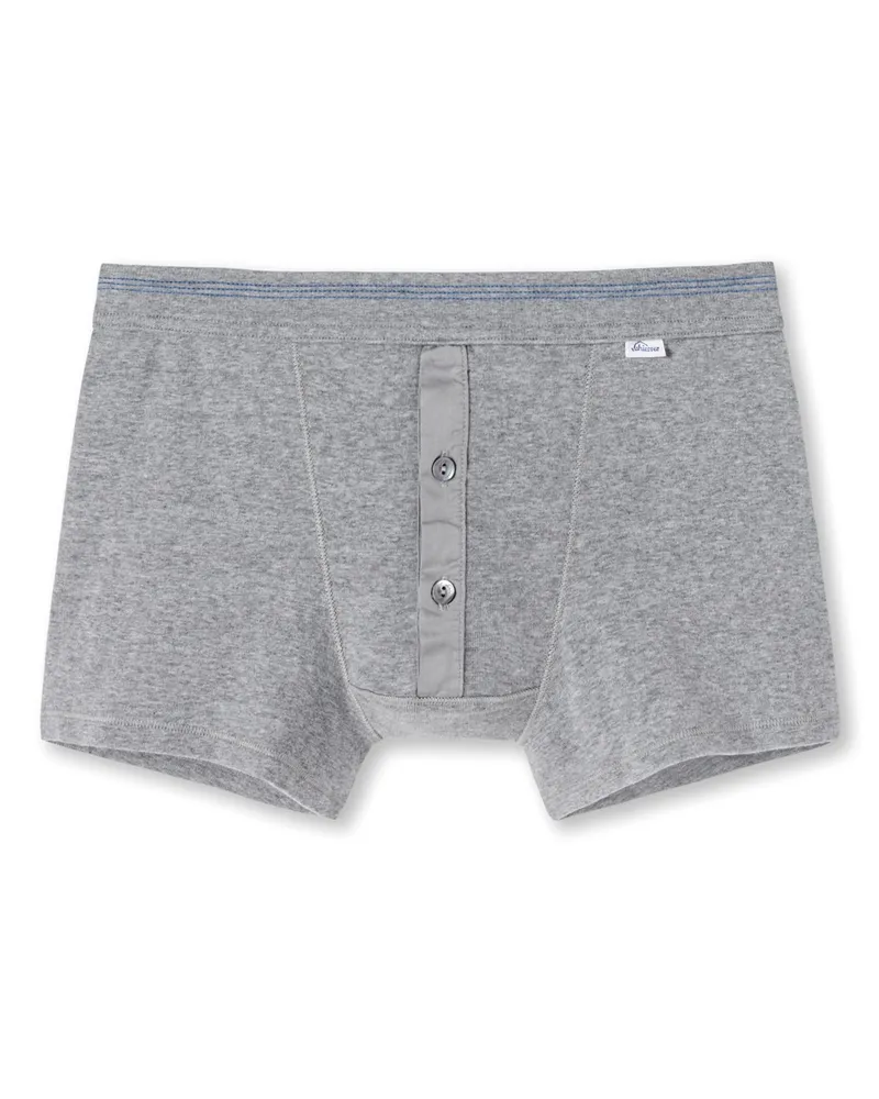 Schiesser Feinripp-Boxershorts aus Bio-Baumwolle in Hellgrau