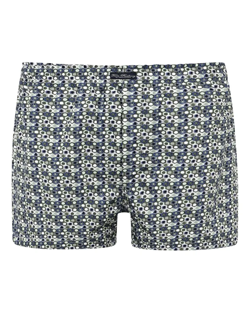 Tom Rusborg Boxershorts aus Baumwolle mit floralem Print in Grün