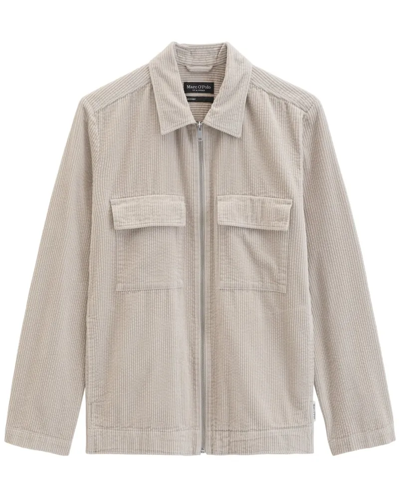 Marc O'Polo Cord-Overshirt aus Bio-Baumwolle mit Reißverschluss in Beige