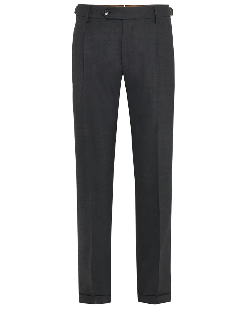 Berwich Flanell-Chino Retro GD in Woll-Haptik mit Stretch in Anthrazit