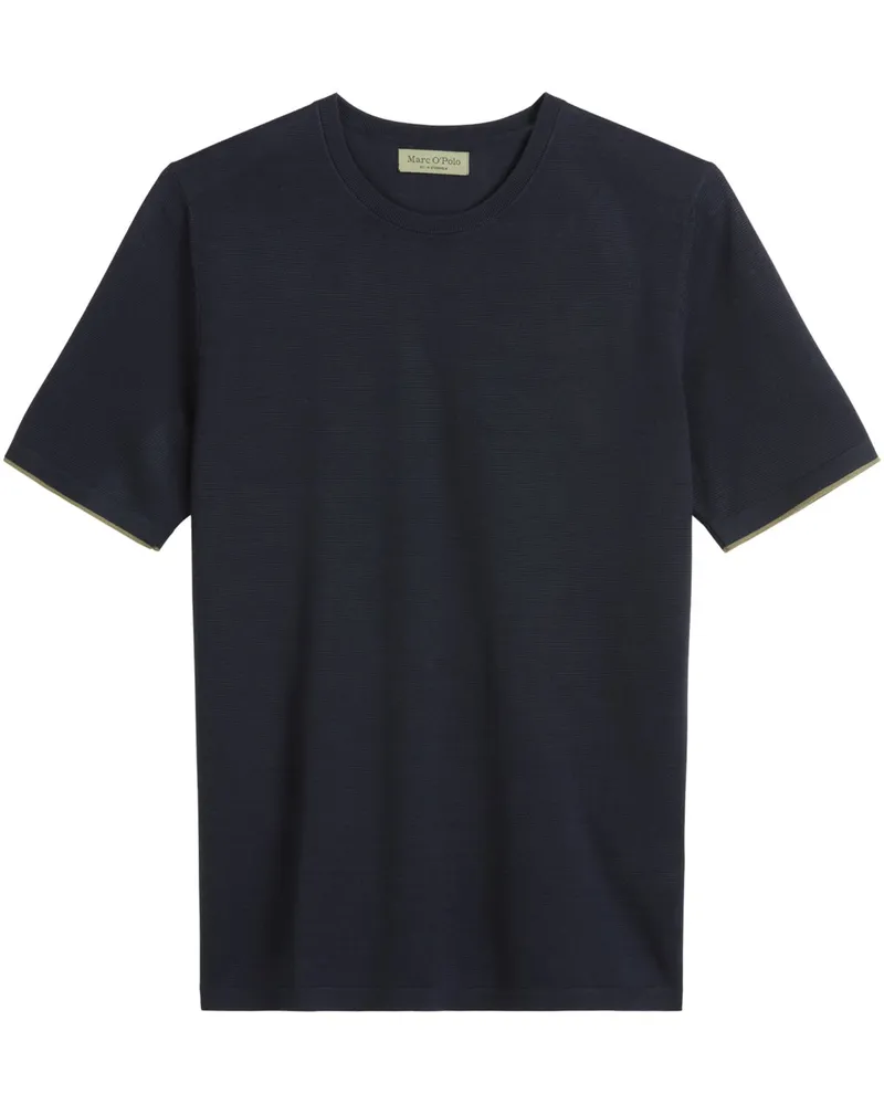 Marc O'Polo Feinstrick T-Shirt DFB Travel Collection aus Bio-Baumwolle, Regular Fit in Marine