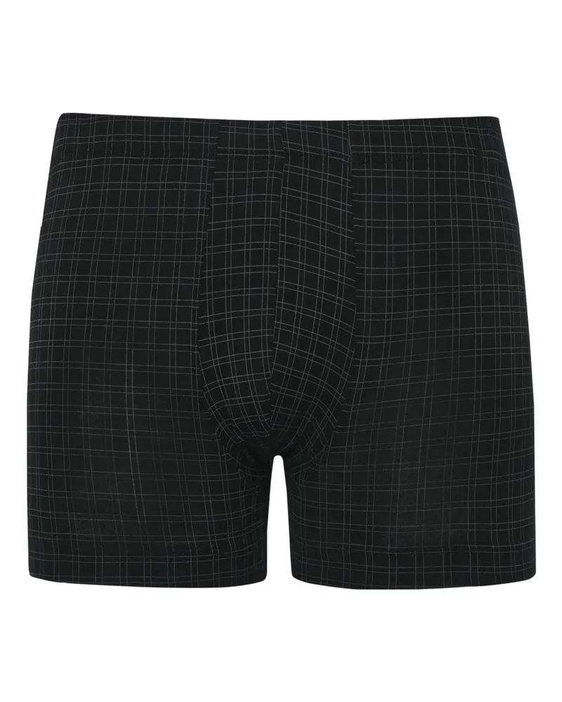 Schiesser Gemusterte Boxershorts mit elastischem Komfortbund in Schwarz